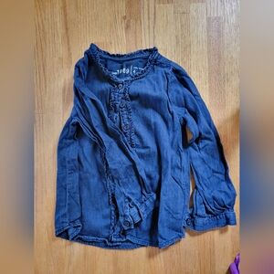 Baby gap blue Jean style shirt with ruffles